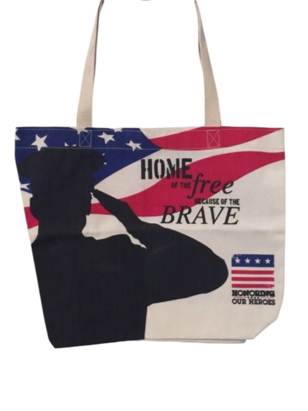 Home of the Free Because of The Brave Canvas Tote